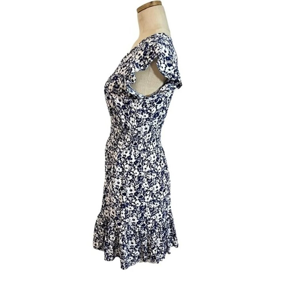 Closet Closing Sale! Rails dress women's XS blue white floral Tara short sleeve - Picture 6 of 9